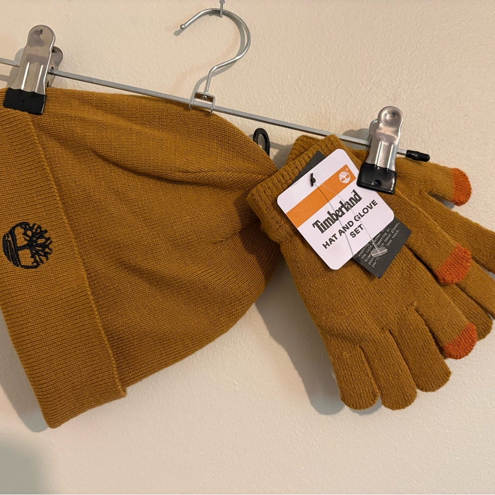 Timberland Mustard Hat and Glove Set